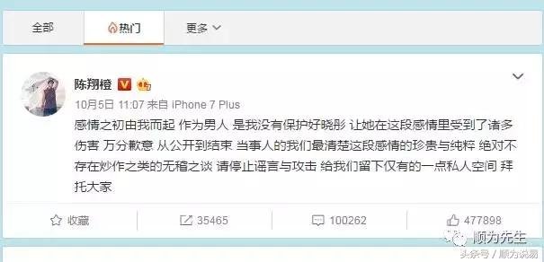 陈翔承认与毛晓彤已分手 陈翔承认与毛晓彤已分手